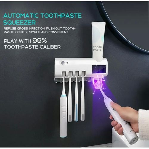 PureSmile – Porte-Brosse à Dents Stérilisant & Distributeur Automatique