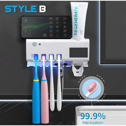 PureSmile – Porte-Brosse à Dents Stérilisant & Distributeur Automatique