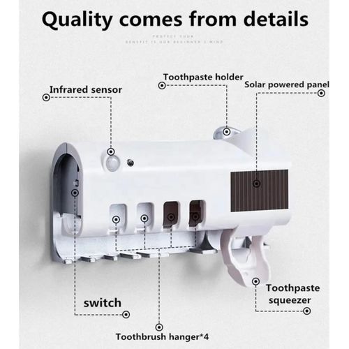PureSmile – Porte-Brosse à Dents Stérilisant & Distributeur Automatique